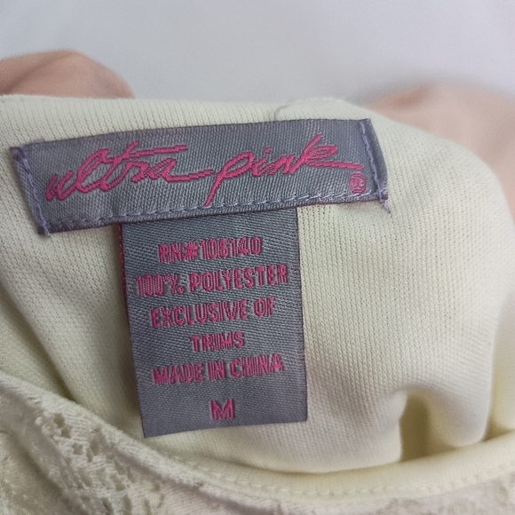 ULTRA PINK Elegant Lace & Chiffon Sleeveless Fit and Flare Party M Dress(#554) - Picture 2 of 10